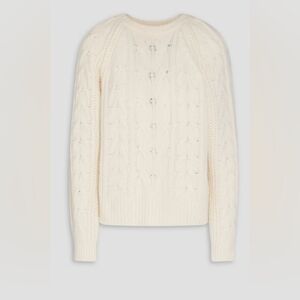 Maje Buttery Soft Cashmere/ Baby Alpaca Cable Knit Sweater, Ivory, NWT, Sz 2